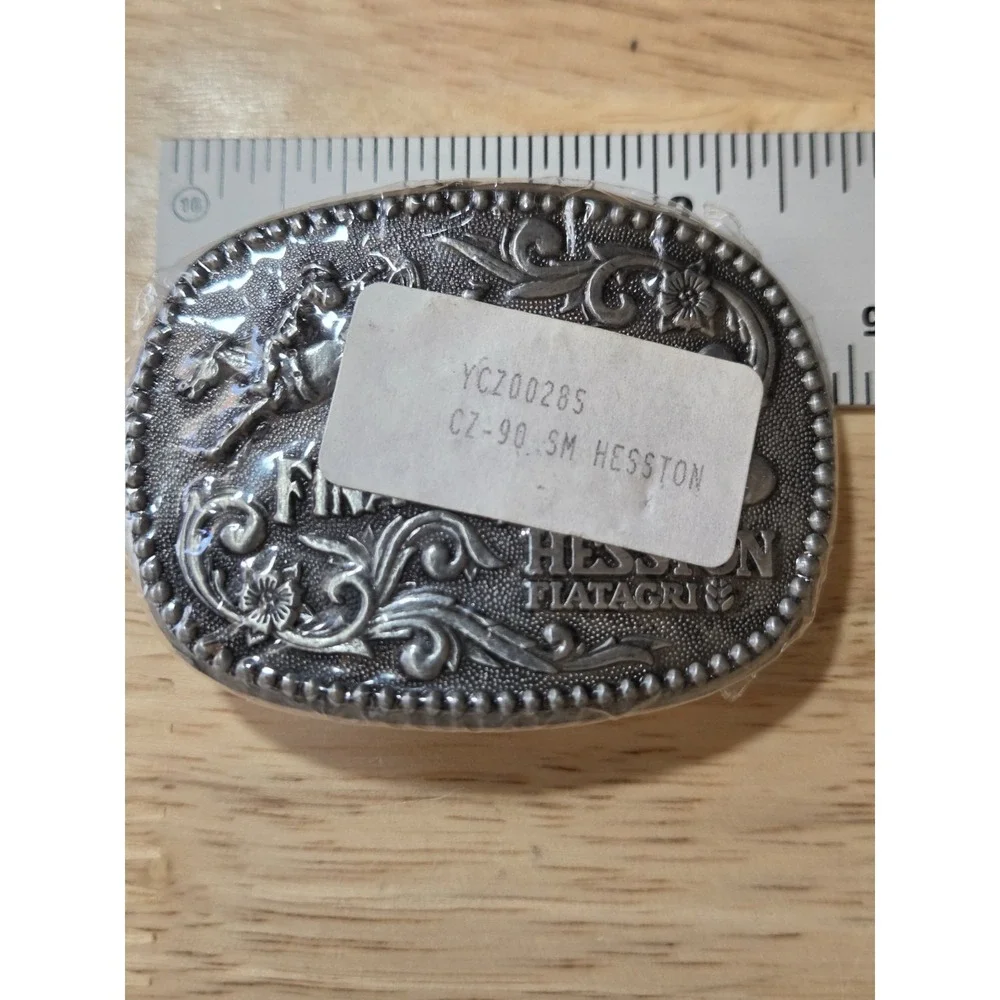 1990 Hesston NFR Miniature Small Collector Belt Buckle NOS Sealed C2-90-SM